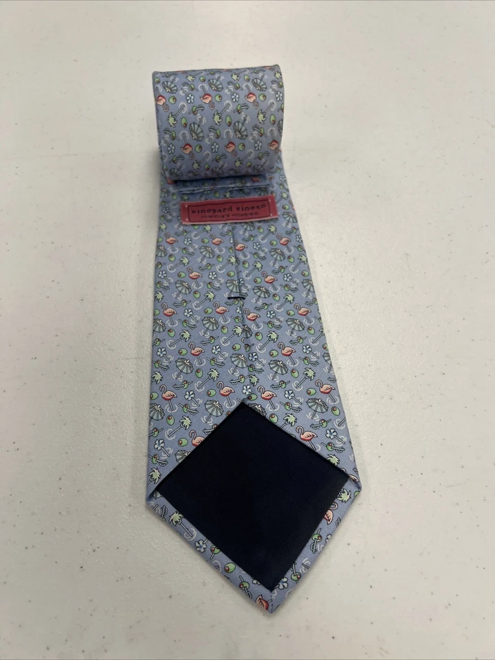 Corbata de cuello de seda Vineyard Vines gris claro flamenco novedad para hombre $195 Foto 2 de 4