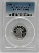 2000-W $25 1/4 Oz Proof American Platinum Eagle PR70 DCAM PCGS - Rare 4826.08 per troy oz