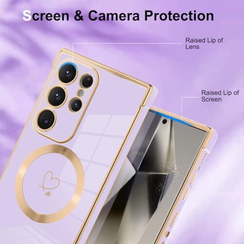 Magnetic Phone Case 6.8 Inch for Samsung Galaxy S24 Ultra Light Purple - Picture 5 of 7