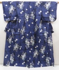5313T02z410 Japanese Kimono Cotton YUKATA Bellflower Dark lavender