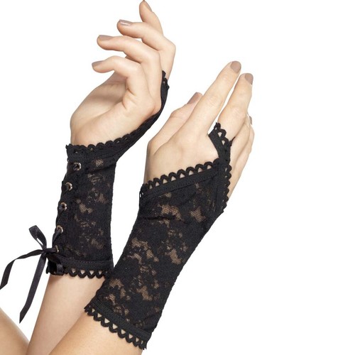 Brazaletes encaje puños gótico burlesque guantes bailarina Halloween