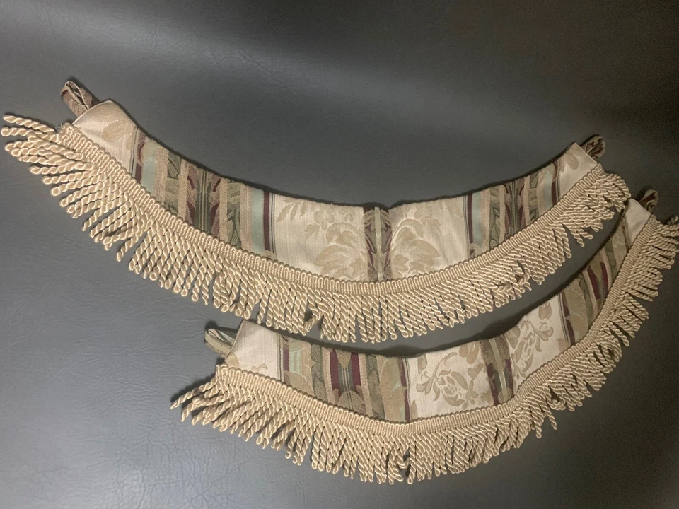 "Corbatas de cortina Croscill damasco rayas borlas trenzadas 24""" Foto 4 de 4