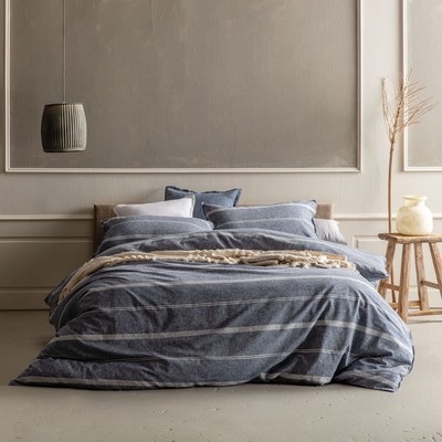 KAS Balmoral Neutral Linen//Cotton Quilt Cover Set