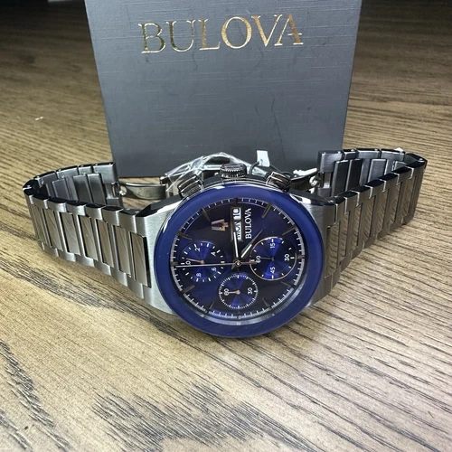 NEW✅DAY/DATE✅ Bulova Millennia Gunmetal Gay Steel Men's Watch 41MM 98C143 $650