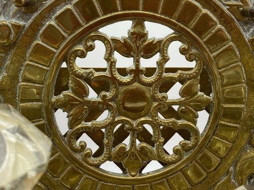 Vintage Ornate Solid Brass Inkwell Victorian Crystal Well Art Nouveau Ink Desk - Picture 2 of 12