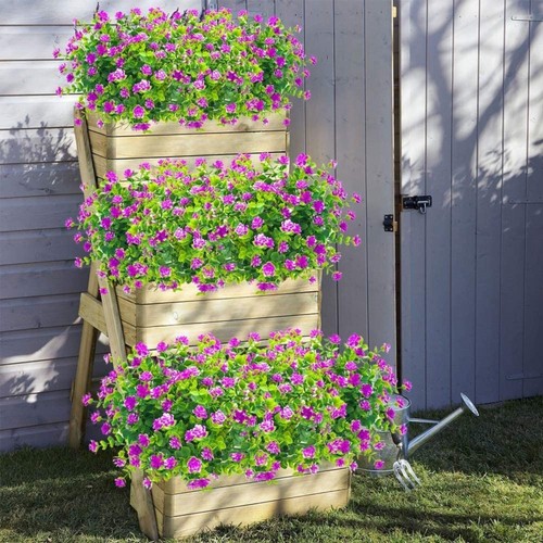 Artificial Flowers Lifelike No Fade UV Resistant Guaranteed Fake Plants Fuchsia - Picture 3 of 10
