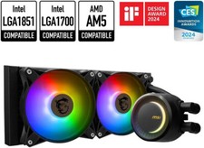 MSI MAG CORELIQUID E240 AIO CPU Liquid Cooler - Copper Cold Plate, ARGB, - Black