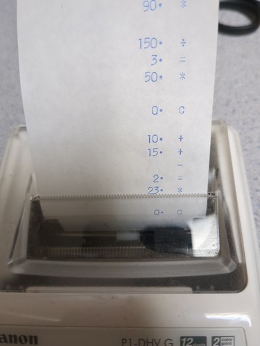 Canon 12 Digit Handheld 1 Color Printing Calculator P1-DHV - Picture 2 of 5