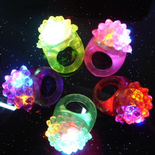 Novety LED Flashing Light Up Jelly Bumpy Ring 120 ct - Picture 4 of 10