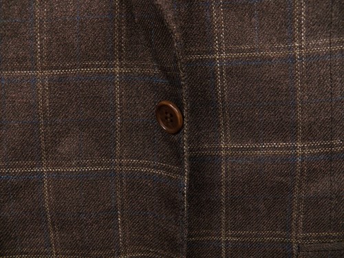 CANALI MENS 42 L BLAZER SUIT SPORTCOAT BROWN CHECK WOOL SILK LINEN MADE IN ITALY - Bild 5 von 8