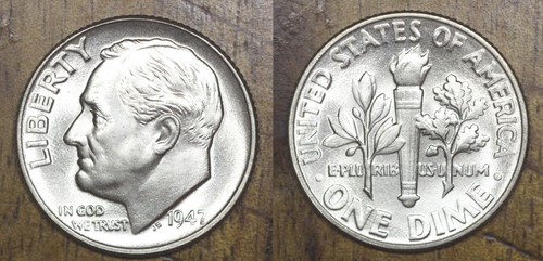 1947 P Roosevelt Dime SUPERB GEM BU FULL BANDS! MS67FB PCGS - Picture 2 of 4