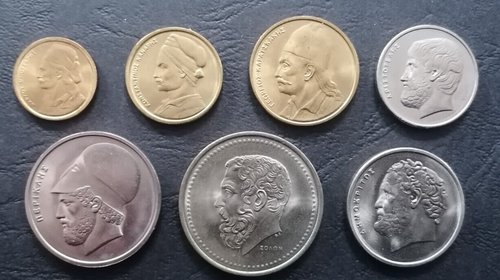 GREECE 1982 SET, 7 COINS DRACMAI UNC - Picture 2 of 2