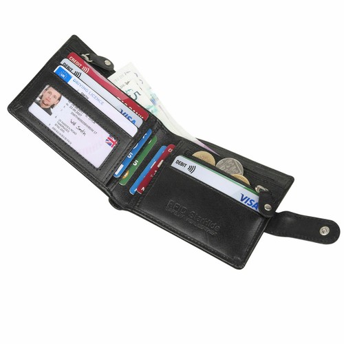 Cartera de Bolsillo para Monedas STARHIDE Para Hombres Bloqueo RFID VT Cuero Doble Cremallera 840  - Imagen 4 de 14