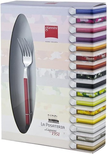 Set Posate 24pz Giannini Inox 18/10 Design Antonella Filippini Colori Assortiti - Imagen 9 de 12
