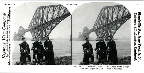 Forth Bridge Edinburgh, Schottland Highland Kilt Stereoview 11-16 - Bild 2 von 3