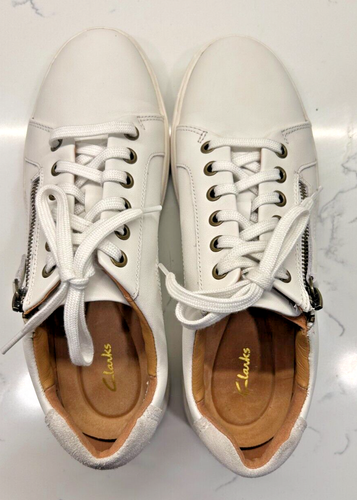 Clarks Women's Nalle Lace White Leather 26165001 Brand New - 7.5 - Picture 6 of 6