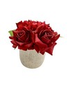 Flower Arrangment Faux Mixed Roses Real Touch Home Decor Gift