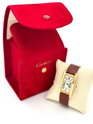 Ladies Cartier Tank Americaine 18K YG Case/Clasp Watch Ref. 1710 Quartz 19x35 mm - Picture 12 of 13
