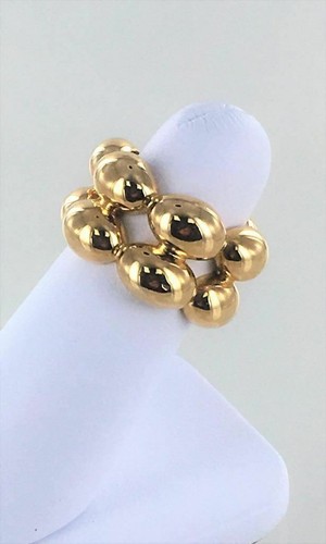 Chaumet 18Kt Gold Double Row Ring Scallop Made In Paris Size 6 - Picture 6 of 7