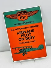 Phillips 66 Aviation Products Pilot Metal Sign Ande Rooney Porcelain on Steel