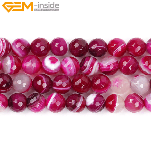 Naturstein gestreift Sardonyx Achat Perlen für Schmuckherstellung 15 Zoll facettiert 4-14 mm - Bild 40 von 86