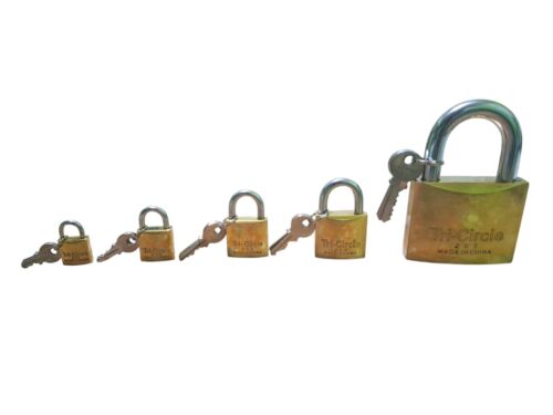 Tri-Circle Brass Padlocks with 3 keys 20mm - 75mm - Picture 2 of 13