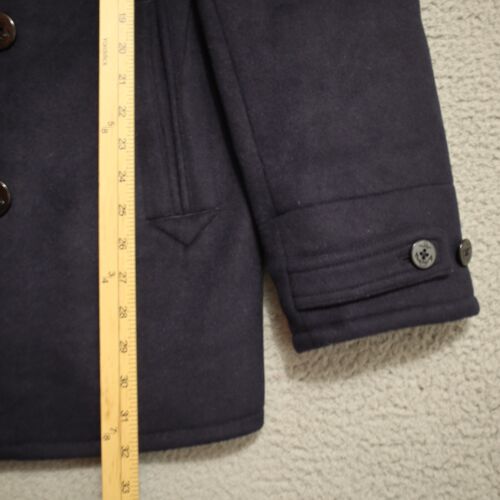 Lands End Pea Coat Medium Navy Double Breasted Insulated Heavy Wool NWT - Picture 16 of 18