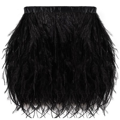 Dyed Ostrich Feathers 2 Yards 4-6inch Trim Fringe for DIY Dress Sewing Crafts
