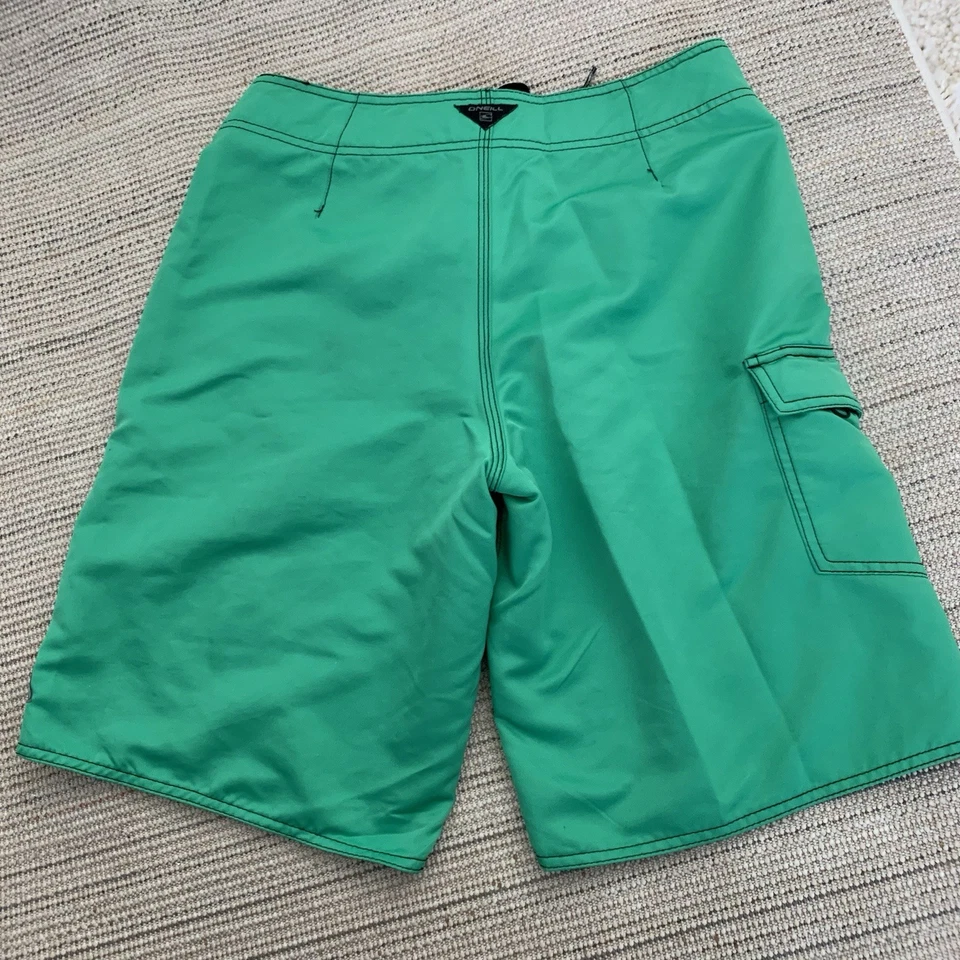 O'NEILL Boardshorts Mens Size 30 Green Drawstring Pocket Fly - Image 3 of 4