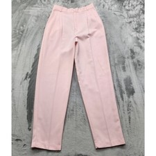 Vintage 70s Christy Girl New York Pants Womens 12 Pink High Rise Pleated Tapered