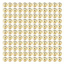 200pcs Gold Smooth Round Spacer Beads - Small, 4mm/0.16 inch (Gold)