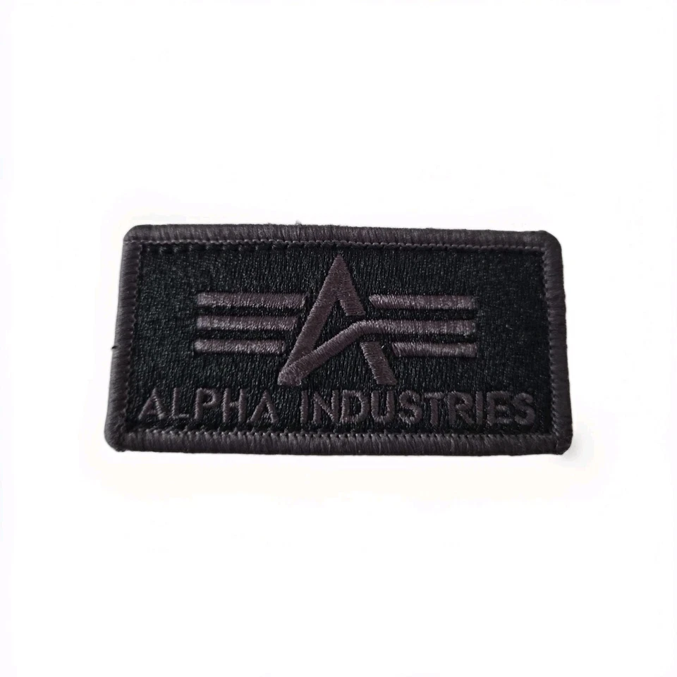 Original Alpha Industries Klett Patch Abzeichen 8x4 Schwarz Bomber Jacke NEU** - Bild 1 von 1