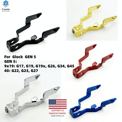 #ad #ad Glock Gen 5 Extended Raised Slide Release Lever 9x19 G17 G19 G19x Red Blue Gold $41.99