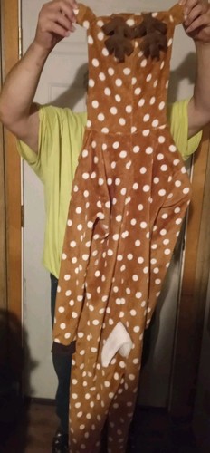 Women's PJs Fawn Deer Buck Costume Spirit Halloween Small 1 Piece Hoodie Zip - Bild 2 von 5