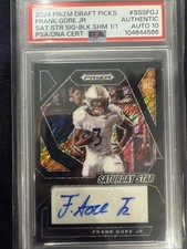 2024 Prizm Draft Picks Frank Gore Jr Saturday Star Signatures Black Shimmer 1/1