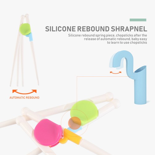  2 Paar Kinder Essstäbchen Training Trainer für Kinder Kinder Lernen - Bild 5 von 12