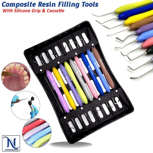 New Dental Composite Filling LAB Instruments Silicone Handle Colorful 10PCS/5PCS - Picture 2 of 19