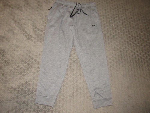 Nike Dri-Fit Men's Gray Drawstring Fleece Joggers Sweatpants Size XL
