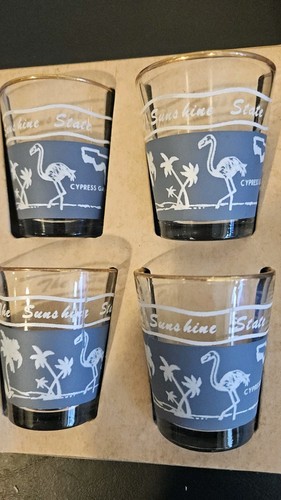 Vintage Florida Sunshine State Jiggers(Set Of 4) Gold Rimmed - Picture 10 of 13