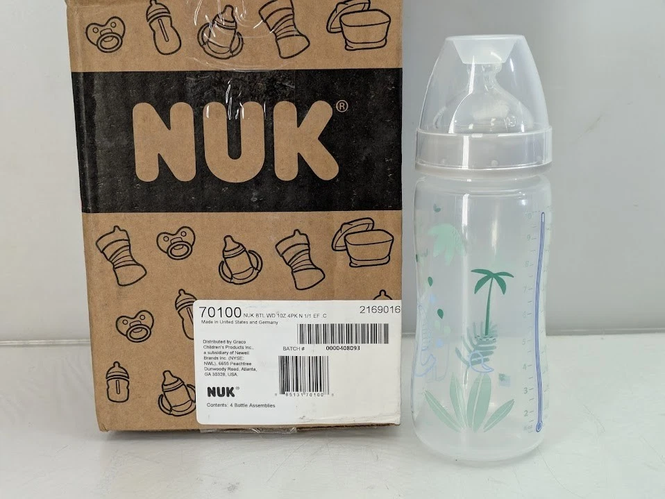 NUK Smooth Flow Anti Colic Air Vent 10 oz Baby Bottle set - Elephant Lot of 4 - Image 3 of 4