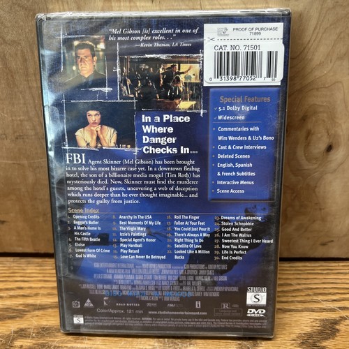 The Million Dollar Hotel DVD Wim Wenders Millennium Series Mel Gibson - Foto 2 di 2