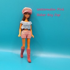 Pippa Doll Clothes. ONE BAKER BOY CAP ~ Watermelon Pink.