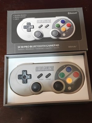 8BITDO SF30 PRO BLUETOOTH GAMEPAD DISCONTINUED RARE Complete In Box Used