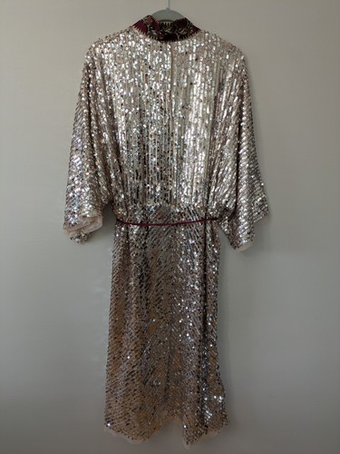 Free People Light Is Coming Embellished Sequin Kimono Duster Jacket Large NWT - Picture 5 of 9