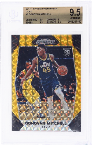 2017 Panini Mosaic Donovan Mitchell Gold Mosaic #5 /10 BGS 9.5 Rookie RC
