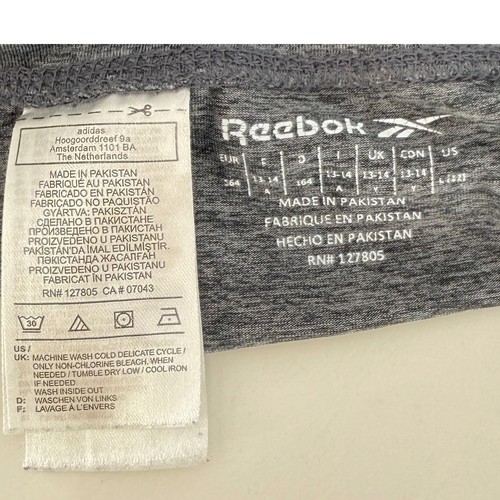 Reebok Kids Gray Bike Shorts Activewear Athletic Neon Pink Logo Large - Picture 3 of 8