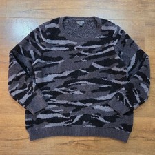 Barefoot Dreams Cozy Chic Lite Carbon Camo Relaxed Seaside Crewneck Sweater 1X