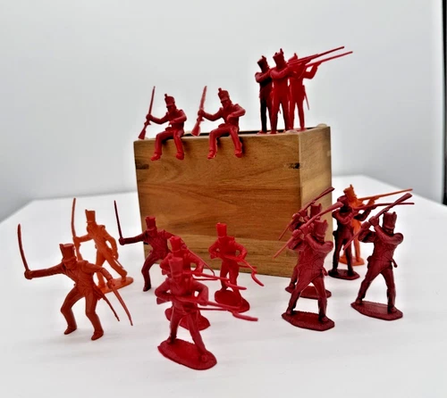 Marx 54 MM Alamo Mexican Shako Infantry 16 Mix Lot X Vintage Plastic Soldiers