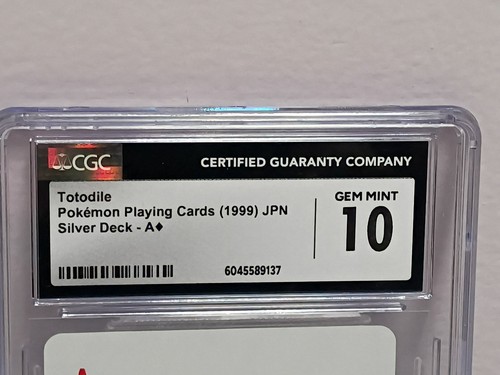 CGC 10 GEM MINT Totodile Ace of Diamonds 1999 Japanese Pokémon Playing Cards SIL - Picture 4 of 5