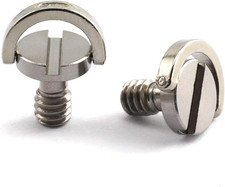 2Pcs 1/4-20 Thread D-Ring Stainless Steel Camera Fixing Screws for Camera Tripod